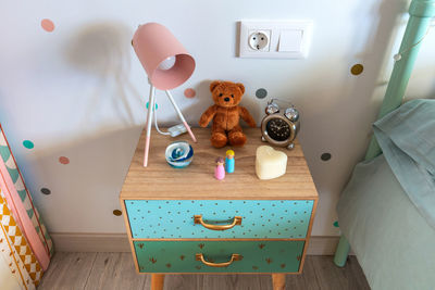 Close-up of objects on table