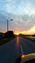 View of road at sunset