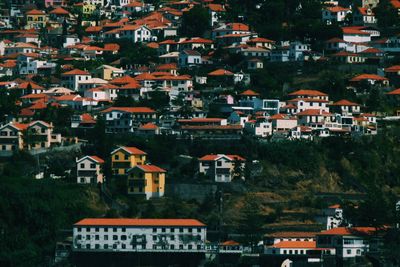 High angle shot of residential district