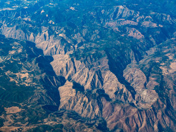 High angle view of rocky mountains