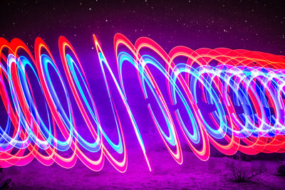 Multi colored light trails at night