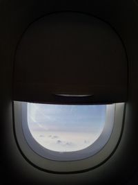 Airplane seen through window