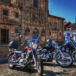 Bicycles on bicycle in city