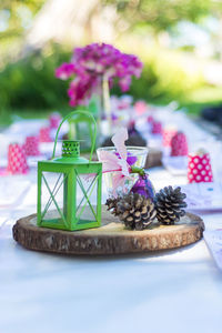 Close-up of cake on table