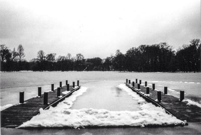 Scenic view of snow covered landscape