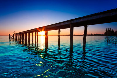 Scenic view of swimming pool against clear sky