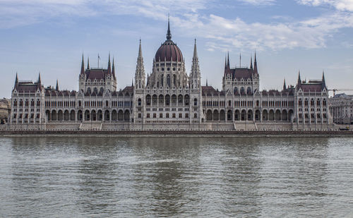 View of river with buildings in background