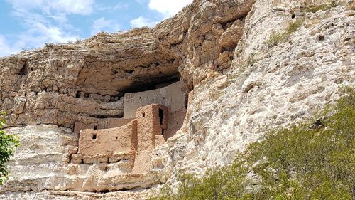 Low angle view of rock formation