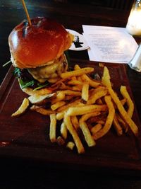 Close-up of food on table