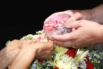 Songkran festival is new year in thailand, water blessing ceremony of adults