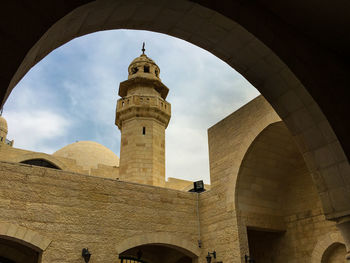 Low angle view of castle against sky