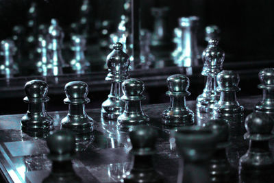 Close-up of chess pieces