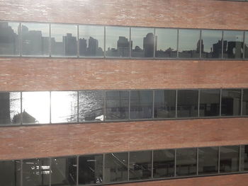 Reflection of building in water