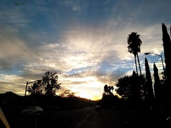 Empty road at sunset