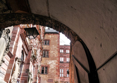 Low angle view of buildings in town