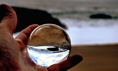 Close-up of hand holding drink