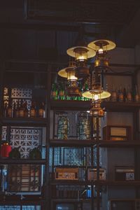 Low angle view of illuminated lanterns