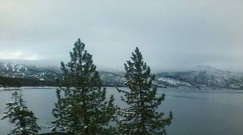 Scenic view of lake and mountains