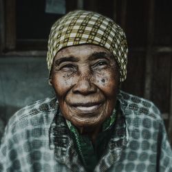 Close-up portrait of man wearing mask