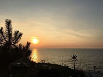 Scenic view of sea during sunset