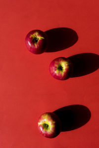 Close-up of red fruit over white background