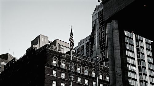 Low angle view of buildings in city