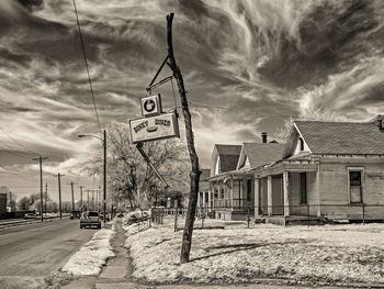 Road against cloudy sky