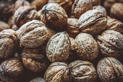 Full frame shot of walnuts