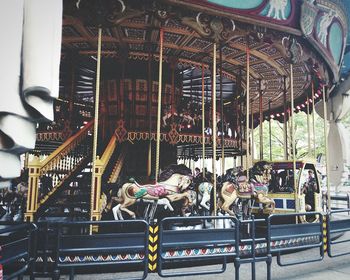 People at amusement park ride