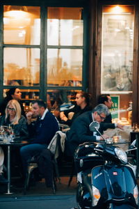 People sitting in restaurant