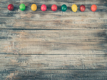 High angle view of multi colored pencils