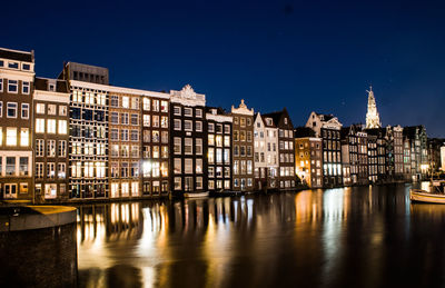 Reflection of buildings in city at waterfront