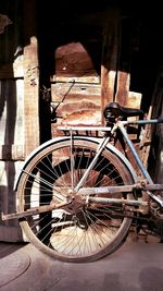 Close-up of bicycle wheel