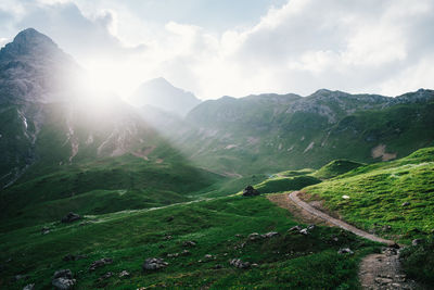 Scenic view of mountains against sky