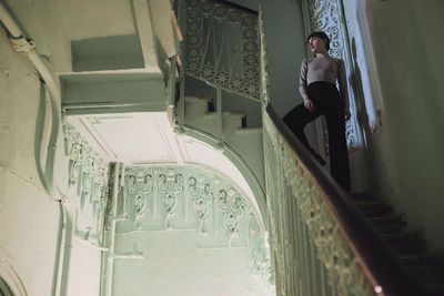 Man standing on steps