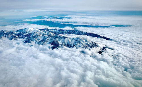 High angle view of sea against sky