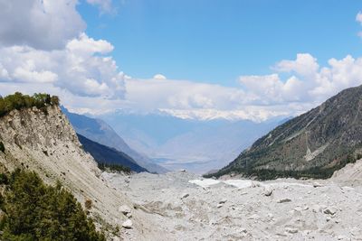 Scenic view of rocky mountains against sky