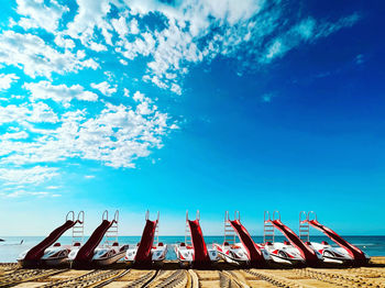 Low angle view of beach against sky