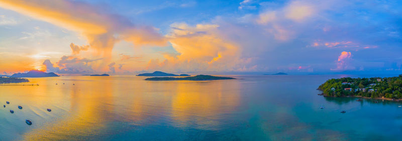 Panoramic view of sea against dramatic sky