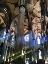 Low angle view of illuminated cathedral