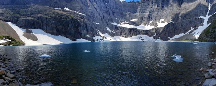 Scenic view of lake during winter