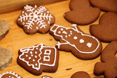 Close-up of cookies on table