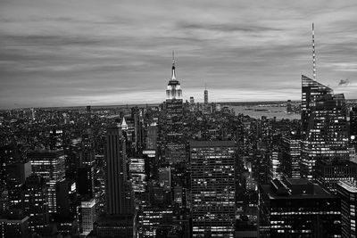 New york at sunset seen from top of the rock