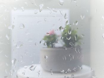 Full frame shot of water drops on glass window