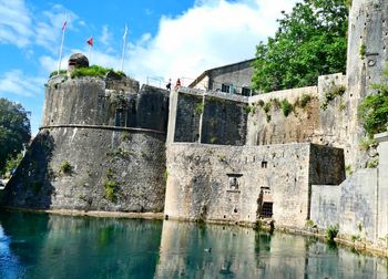 View of old building against cloudy sky