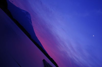 Low angle view of purple sky