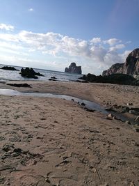 Scenic view of beach against sky