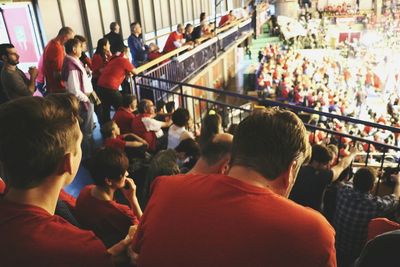 People at balcony in stadium