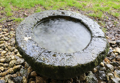 Close-up of water flowing through rocks