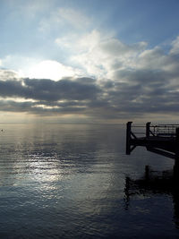 Scenic view of sea at sunset